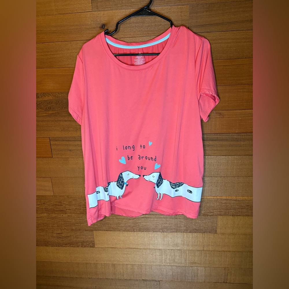 Weiner Dog Graphic Pajama Top